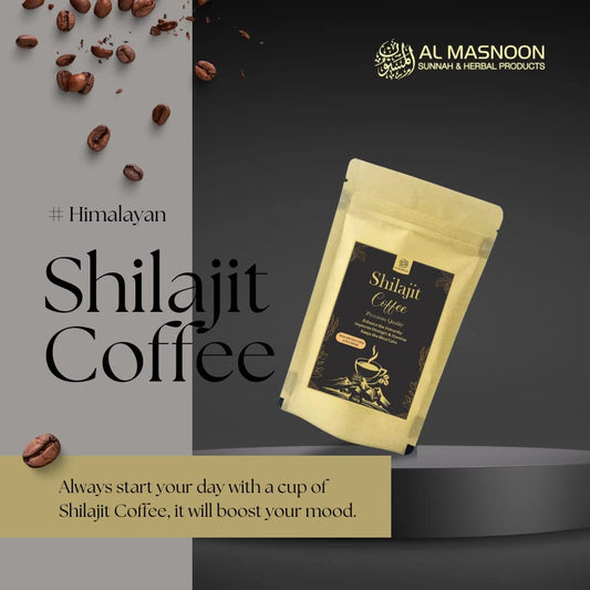 Al Masnoon Shilajit Coffee 100g Pack of 1 - Premium Dark Arabica Beans Infused with Pure Shilajit 100% Natural/No Chicory Added