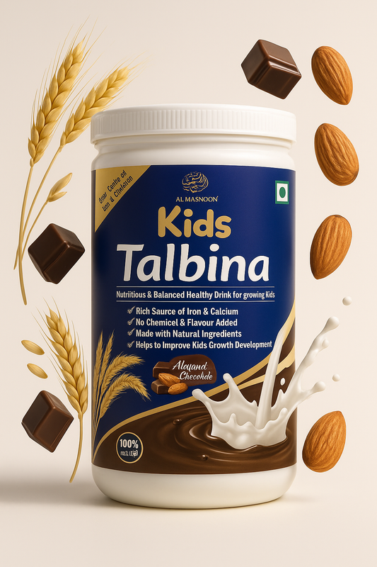 AL MASNOON Talbina for Kids | Almond & Chocolate Flavored | Healthy Sunnah Breakfast – 300g