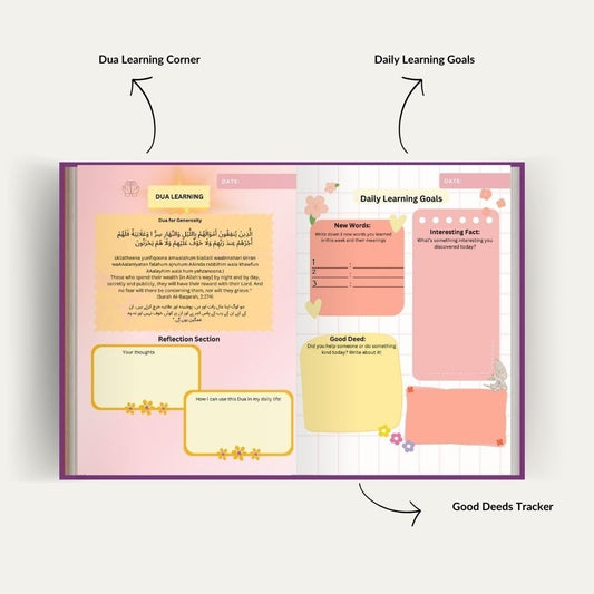 My Path to Faith: Islamic Diary for Young Muslims | Journal, Namaz Tracker, Daily Duas, and Reflections | Includes Free Stickers, Pen, and Bookmark - Hadiya Islamic Store