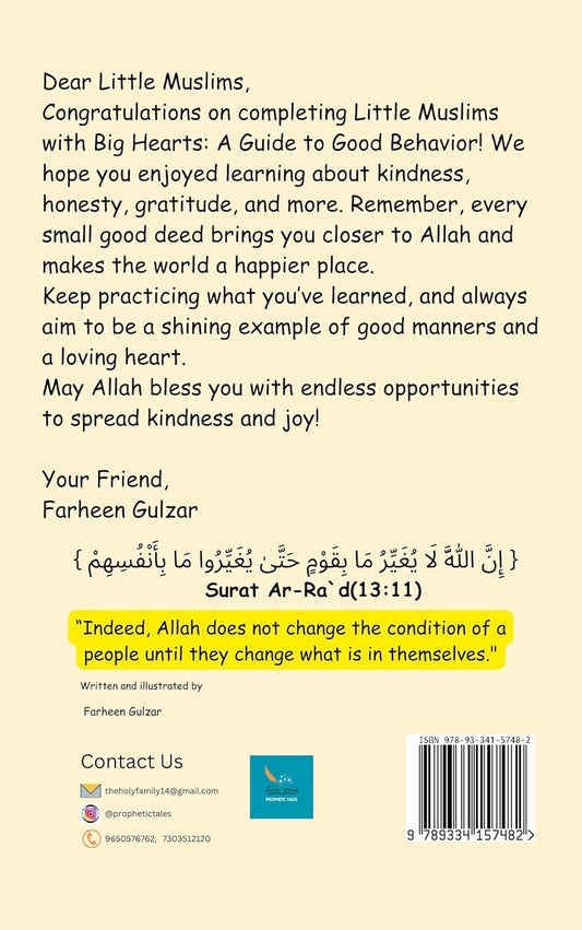 Little Muslim With Big Heart Islamic Manners and Values for kids - Hadiya Islamic Store