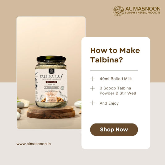 AL MASNOON Talbina+ Plus Instant Mix with Nuts & Dried Fruits (Natural Chocolate Flavour ) – 350g