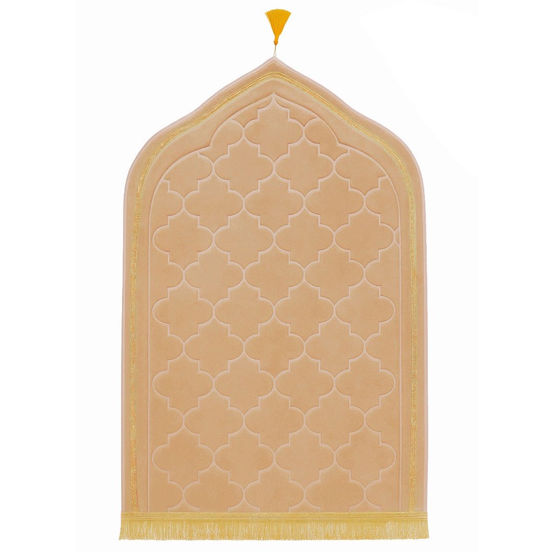 Beige premium Islamic prayer mat
