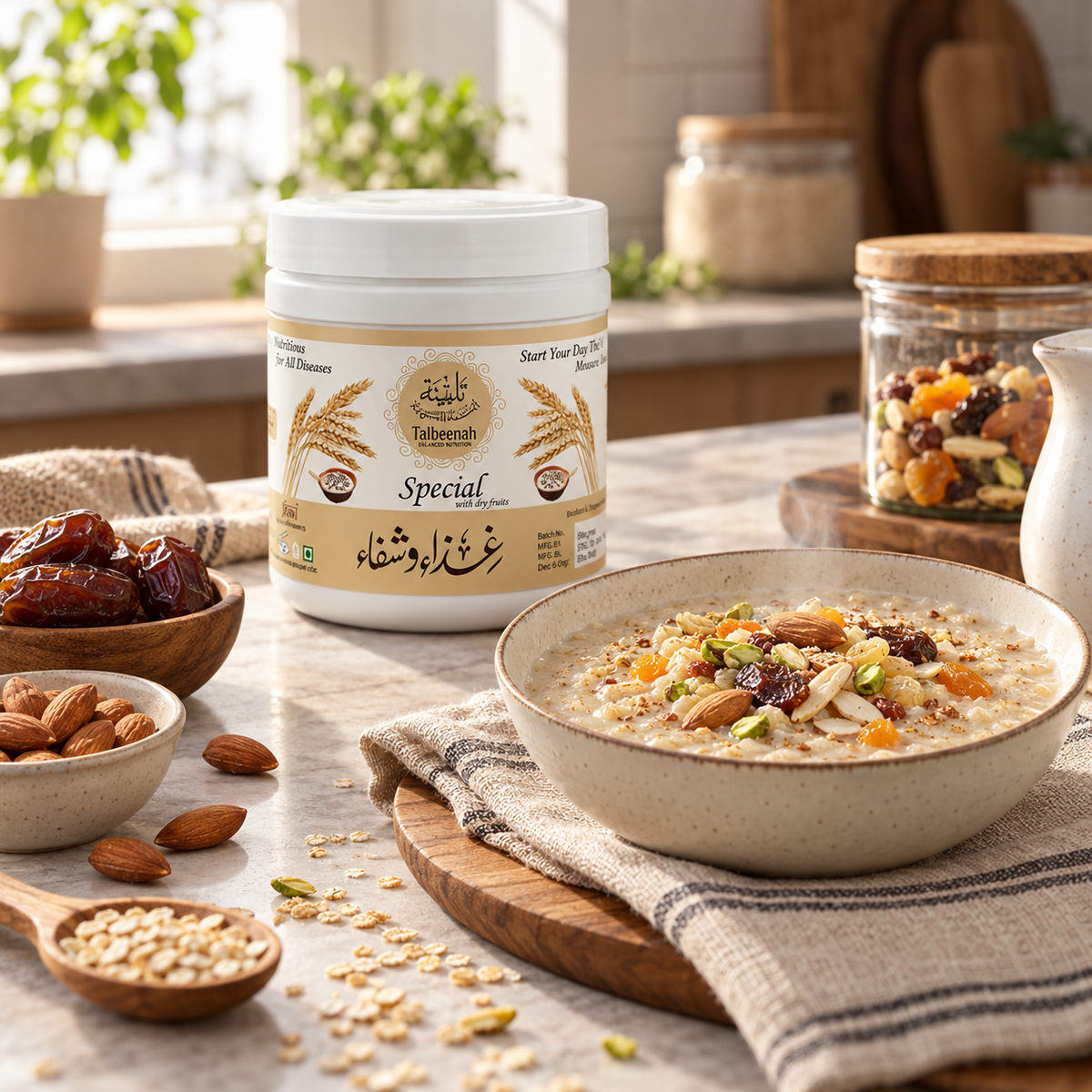 AL MASNOON Talbina Special With Dry Fruits – 350g (Pack of 1) Al Masnoon