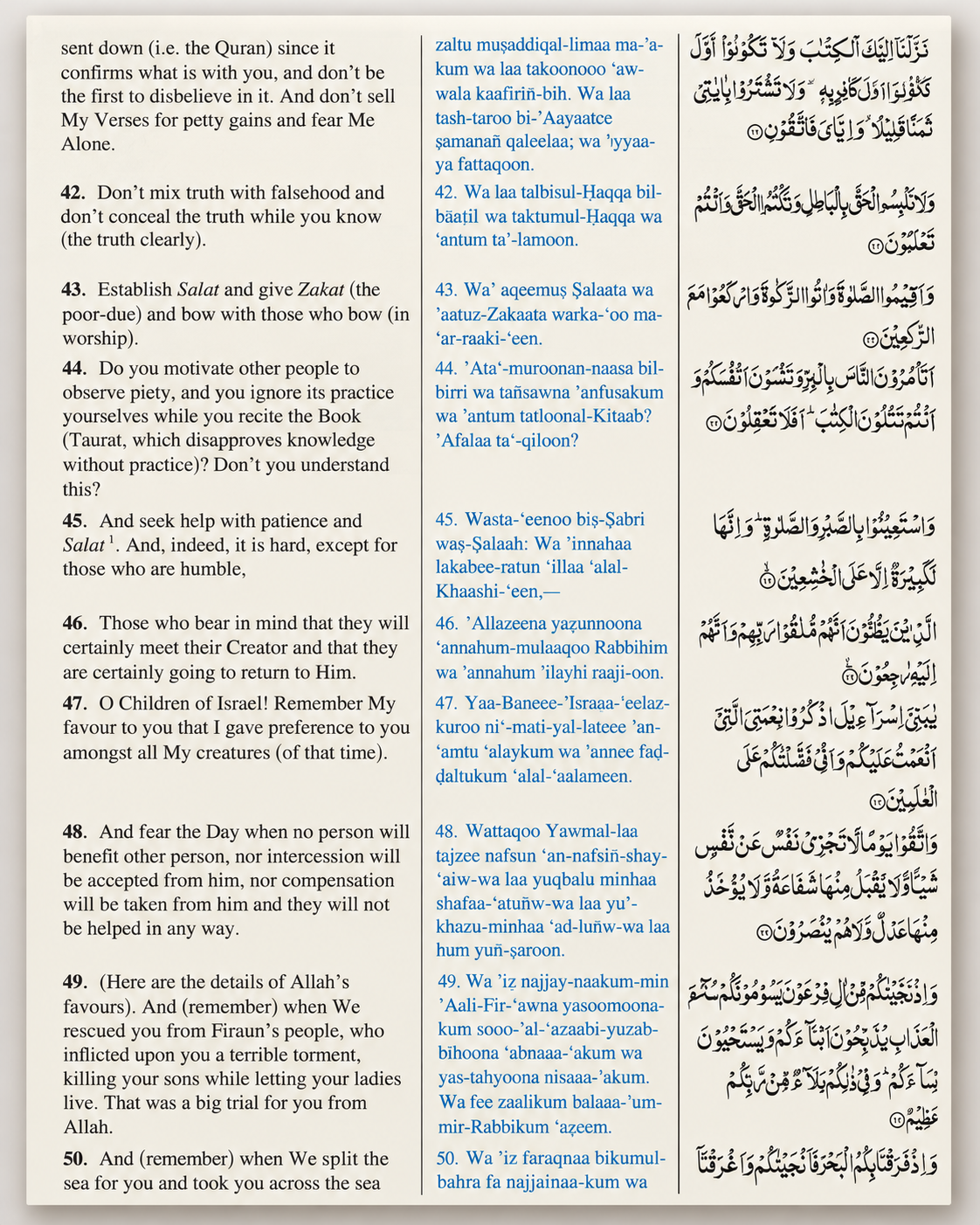 The Easy Quran – Arabic Text with English Translation & Transliteration Islami Kitab Ghar