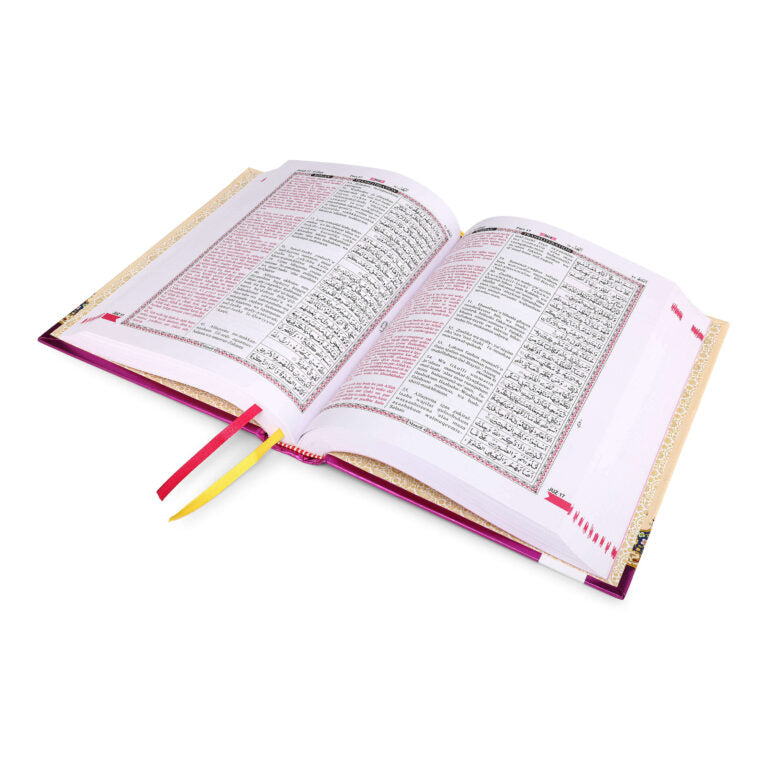 HOLY QURAN  in  ARABIC,ARABIC ROMAN & URDU ROMAN [ PINK ] - Easy for Understanding - Hadiya Islamic Store