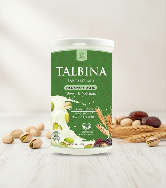 AL MASNOON Talbina Pista & Dates Instant Mix – Sweet & Delicious/A Sunnah Food For All Age Group (300g Pack of 1)