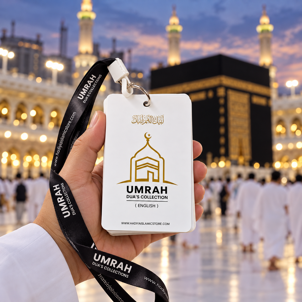 Back view of Umrah dua card with Sa'i duas