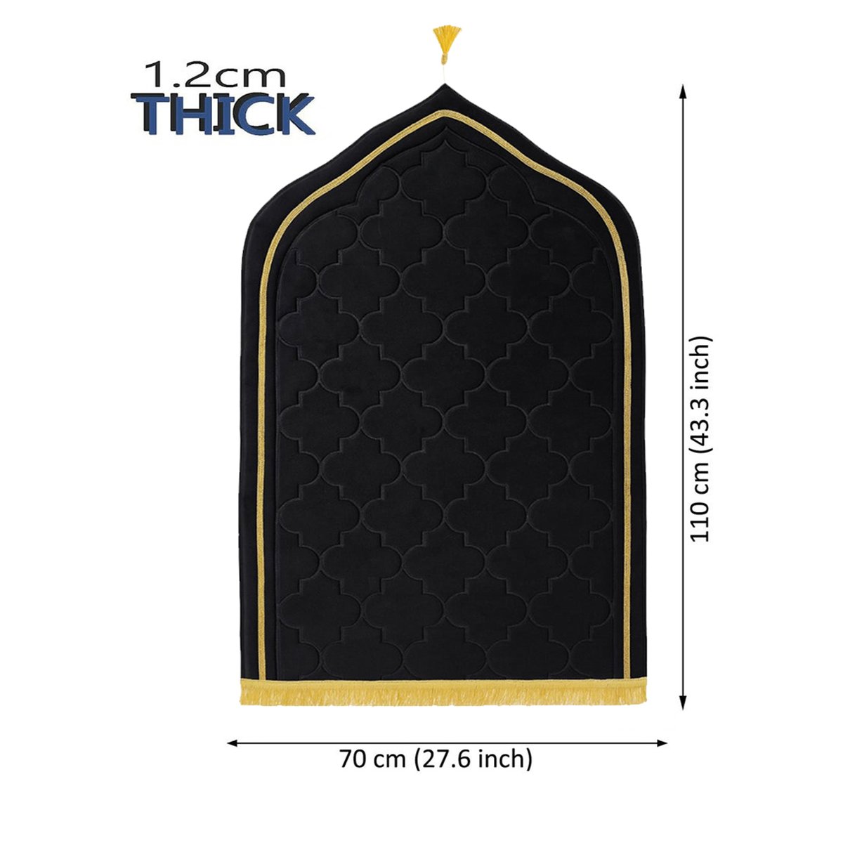 Black premium Islamic prayer mat