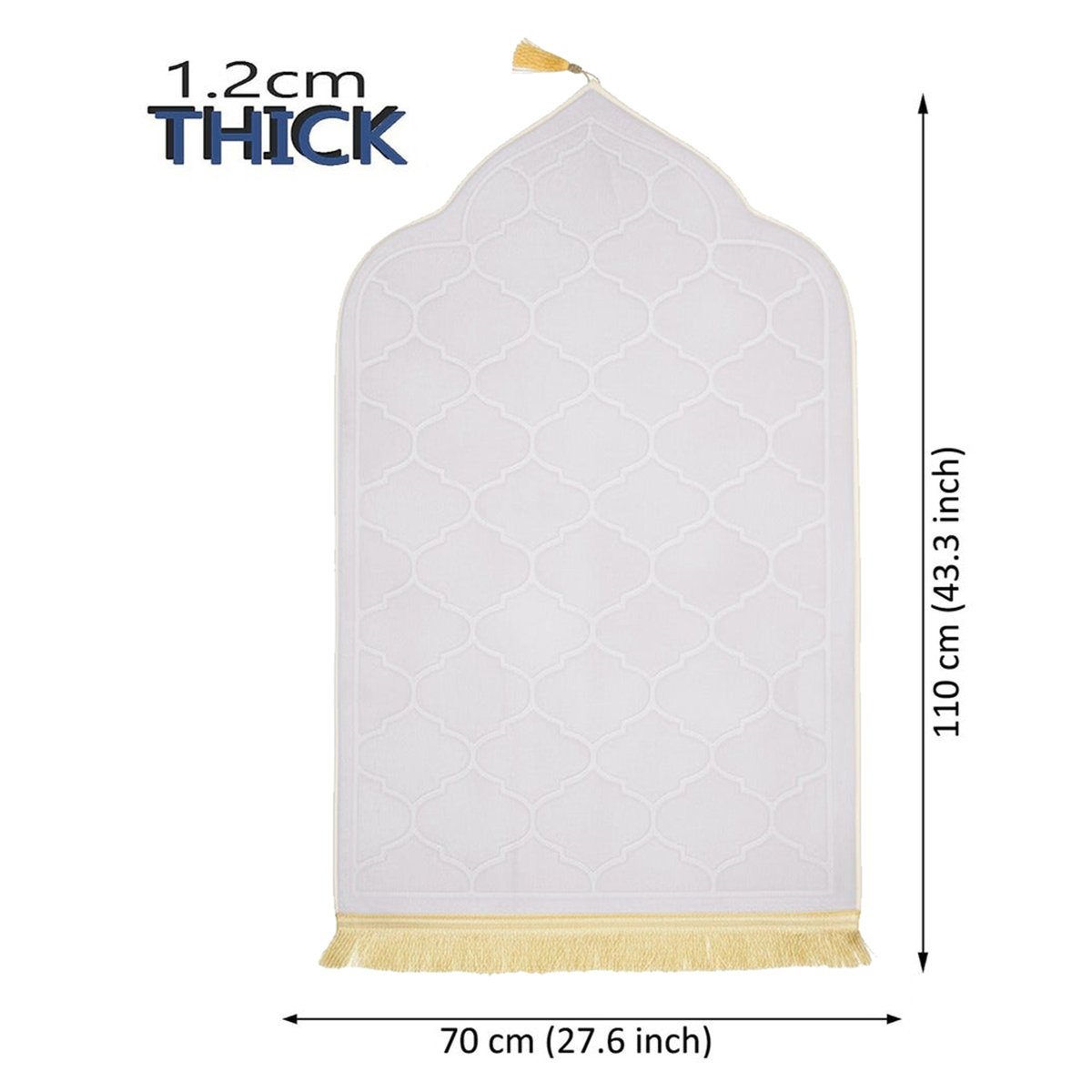 White premium Islamic prayer mat
